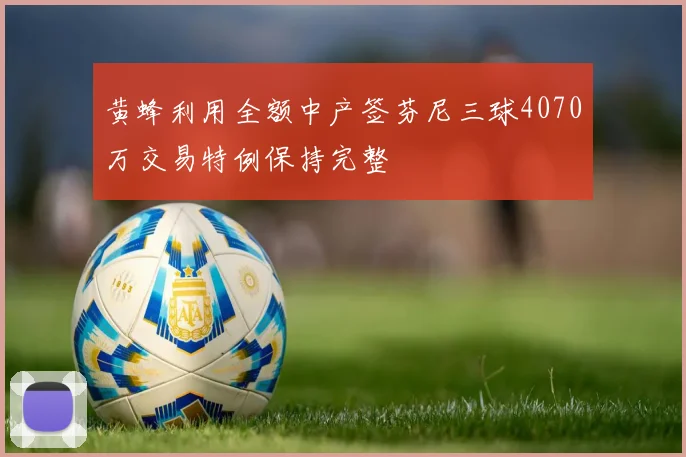 黄蜂利用全额中产签芬尼三球4070万交易特例保持完整